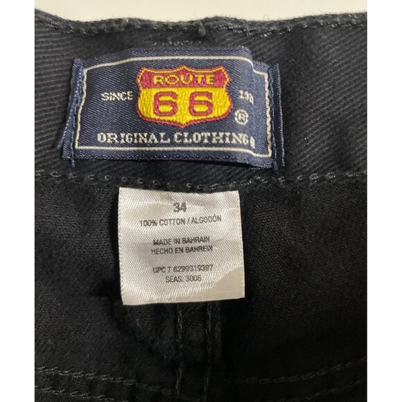 Route 66 Mens Size 34 Black Denim Shorts 100% Cotton 34x10 - Picture 5 of 6